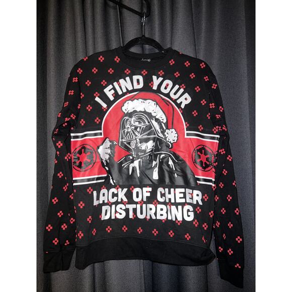 Ugly Christmas Sweater Xmas Sweatshirt Crewneck Size Small Star Wars - Picture 1 of 2